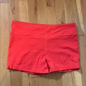 Bright Orange Athleta Compression Shorts